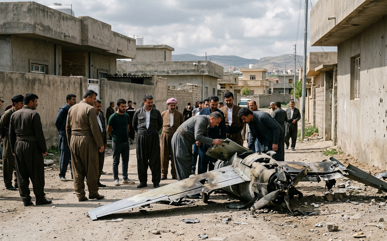 Imagens mostram tentativa de abate de drone em Sulaymaniyah, no Iraque