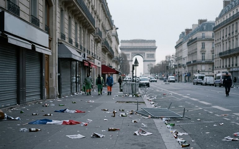 Veja como amanheceu Paris após noite de fúria pelo título do PSG