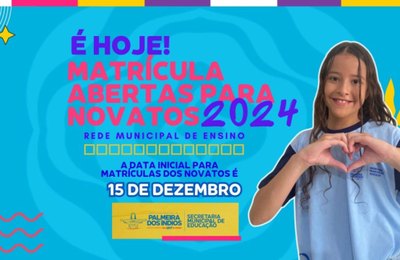 Secretaria de Educação de Palmeira inicia matrículas para alunos novatos nesta sexta (15)