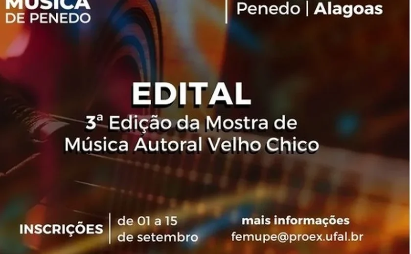 Festival de Música de Penedo está com inscrições abertas para 3ª Mostra Autoral