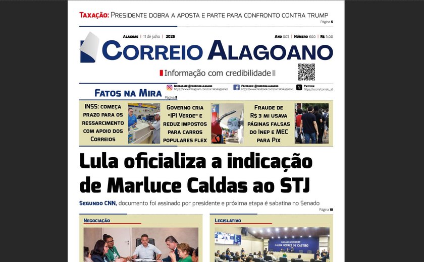Lula oficializa a indicação de Marluce Caldas ao STJ