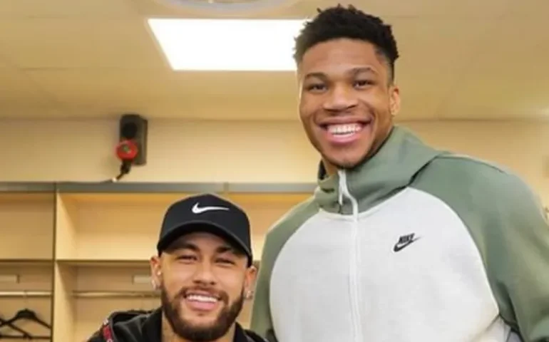 Antetokounmpo posa com Neymar no Al-Hilal: 'melhor dupla da Liga Saudita'