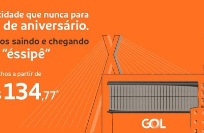GOL oferece trechos promocionais a partir de R＄ 134,77 em comemoração ao aniversário de São Paulo