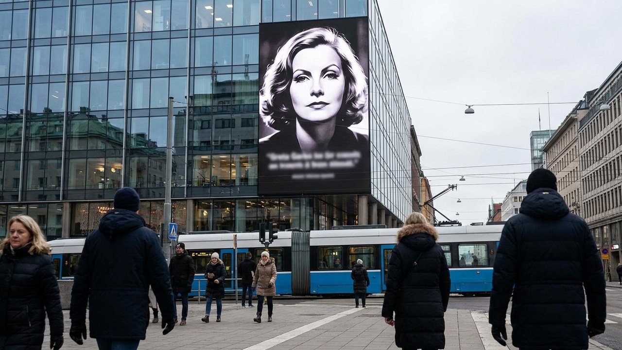 Empresa sueca usa imagem gerada por IA de Greta Garbo em anúncio