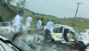 Colisão deixa quatro pessoas feridas na rodovia João Bebe Água em São Cristóvão