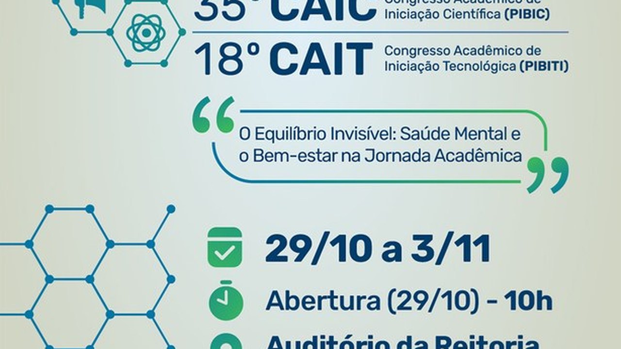 Ufal vai promover 35º Caic e 18º Cait com foco em saúde mental e bem-estar