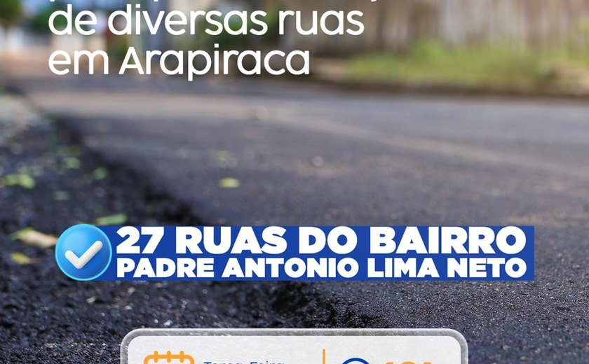 Prefeitura de Arapiraca autoriza obras de pavimentação e drenagem no bairro Antônio Lima Neto