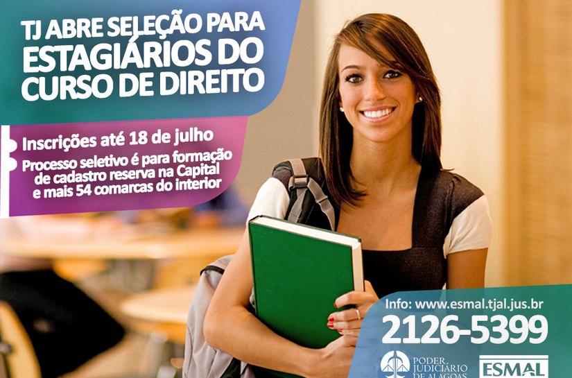 Inscrições para estágio em Direito terminam no próximo dia 18