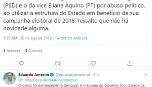 Eduardo Amorim no Twitter / Foto: Divulgação Redes Sociais
