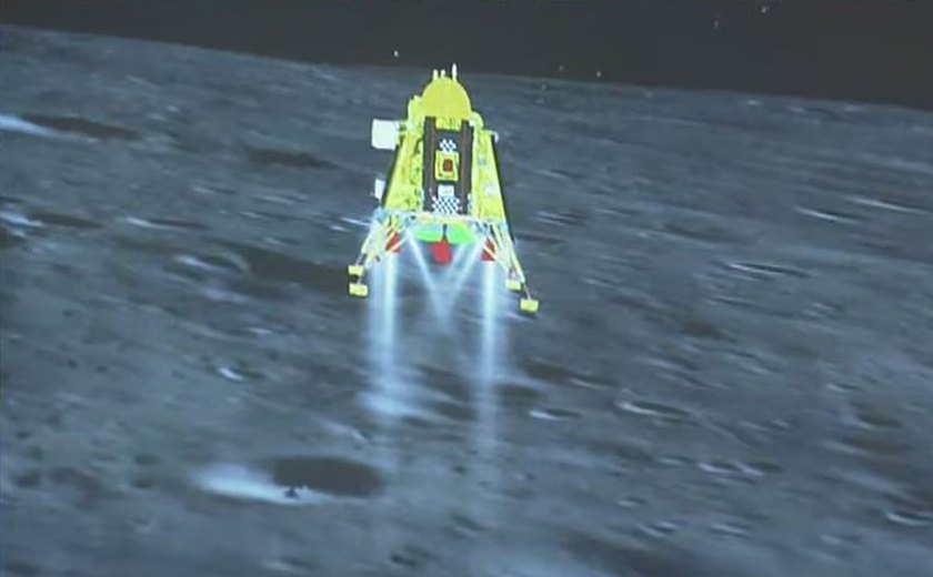 Índia se torna o quarto país a pousar uma espaçonave na Lua