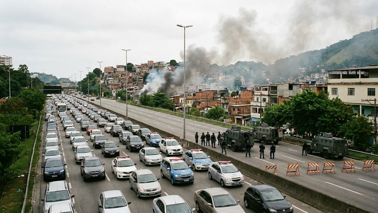 Operação na Maré contra roubo de remédios para câncer provoca tiroteio e retenções na Linha Vermelha