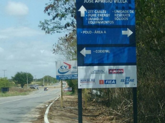Polo Industrial de Marechal Deodoro ganha nova sinalização