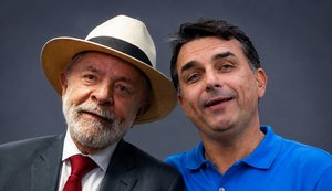 Lula e Flávio Bolsonaro. / Foto: Imagem gerada por IA. 