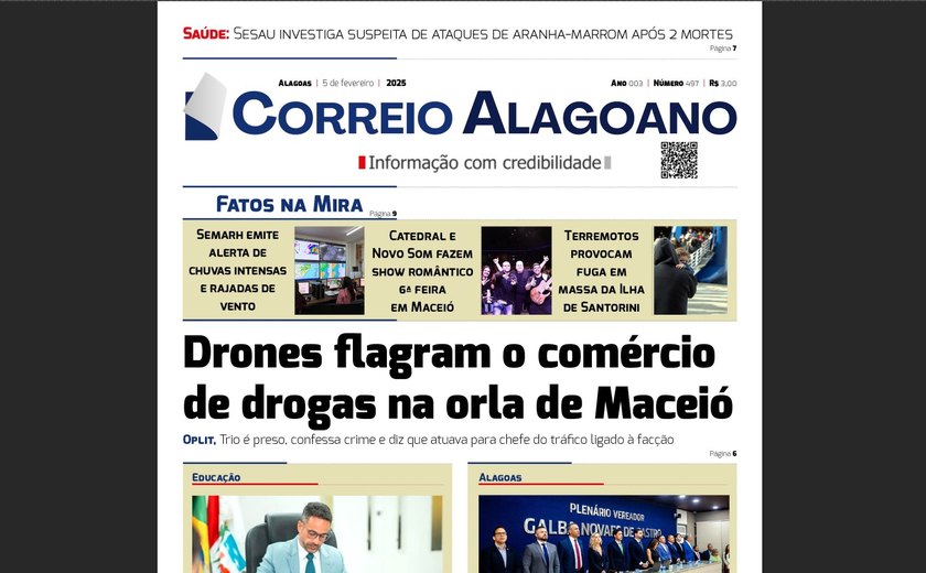 Drones flagram o comércio de drogas na orla de Maceió