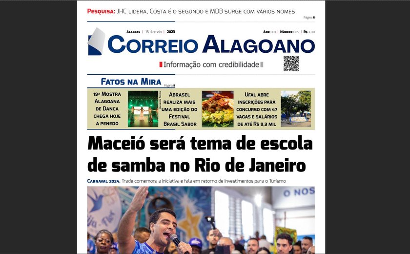 Maceió será tema de escola de samba no Rio de Janeiro