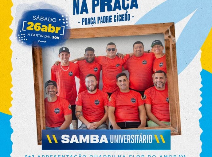 Música na Praça deste sábado (26) traz quadrilha, teatro e samba em Paripueira
