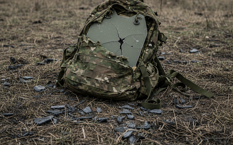 Mochila salva soldado russo de ataque de drone ucraniano