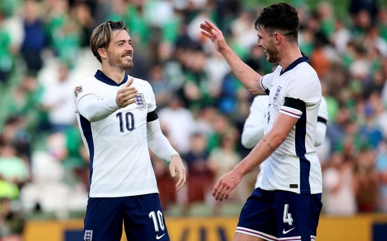Rice e Grealish marcam e Inglaterra estreia na Liga das Nações B com vitória sobre a Irlanda