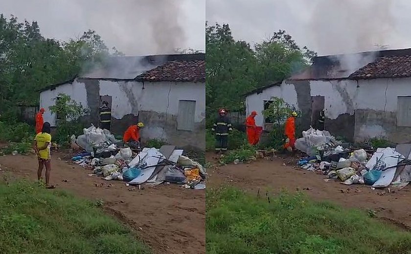 Incêndio destrói depósito de materiais recicláveis em Palmeira dos Índios