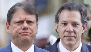 Tarcisio de Freitas e Fernando Haddad. / Foto: Ane Souza e Valter Campanato.