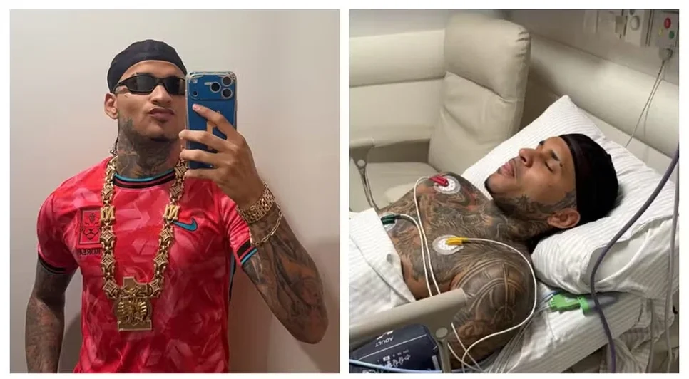 Anderson Neiff, conhecido como “rei do brega funk”, sofreu um ataque a tiros em São Paulo. - Foto: Montagem/g1/Reprodução/Redes sociais