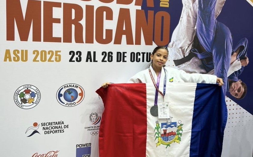 Jovem alagoana conquista prata no Sul-Americano de Judô Sub-13, no Paraguai