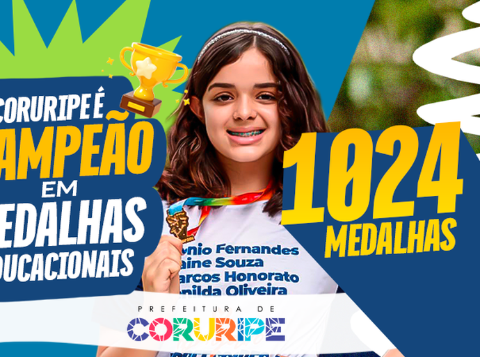 Com mais de mil medalhas em um ano, Coruripe se consolida como a melhor educação do Brasil