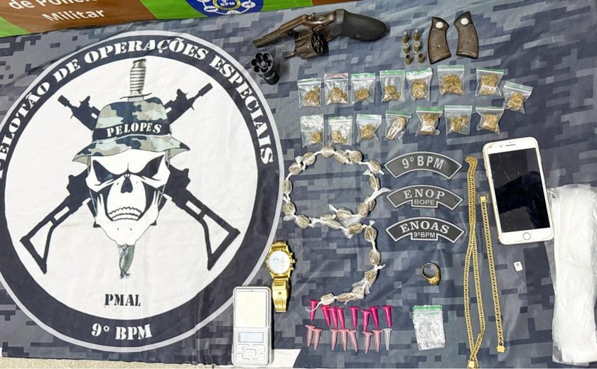 Homem é preso por porte ilegal de arma e tráfico de drogas no interior de Alagoas