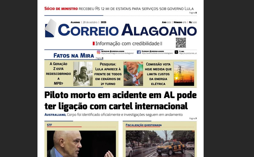 Piloto morto em acidente em AL pode ter ligação com cartel internacional