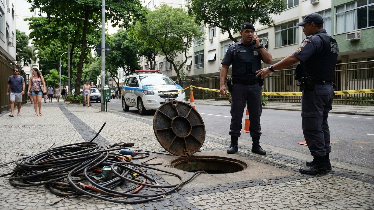 Homem é preso por furto de fios em bueiro em Ipanema