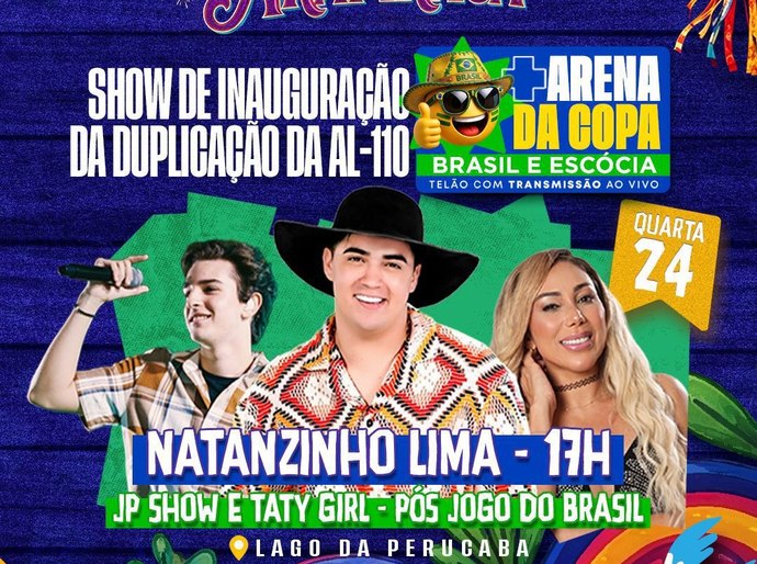 São João de Arapiraca ganha mais uma noite de festa com transmissão do jogo do Brasil