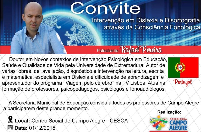 Semed promoverá palestra com educador internacional para professores de Campo Alegre