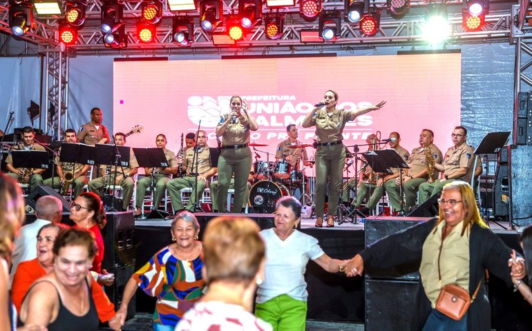 Banda da PM leva boa música para União dos Palmares na segunda edição do Caravana Musical