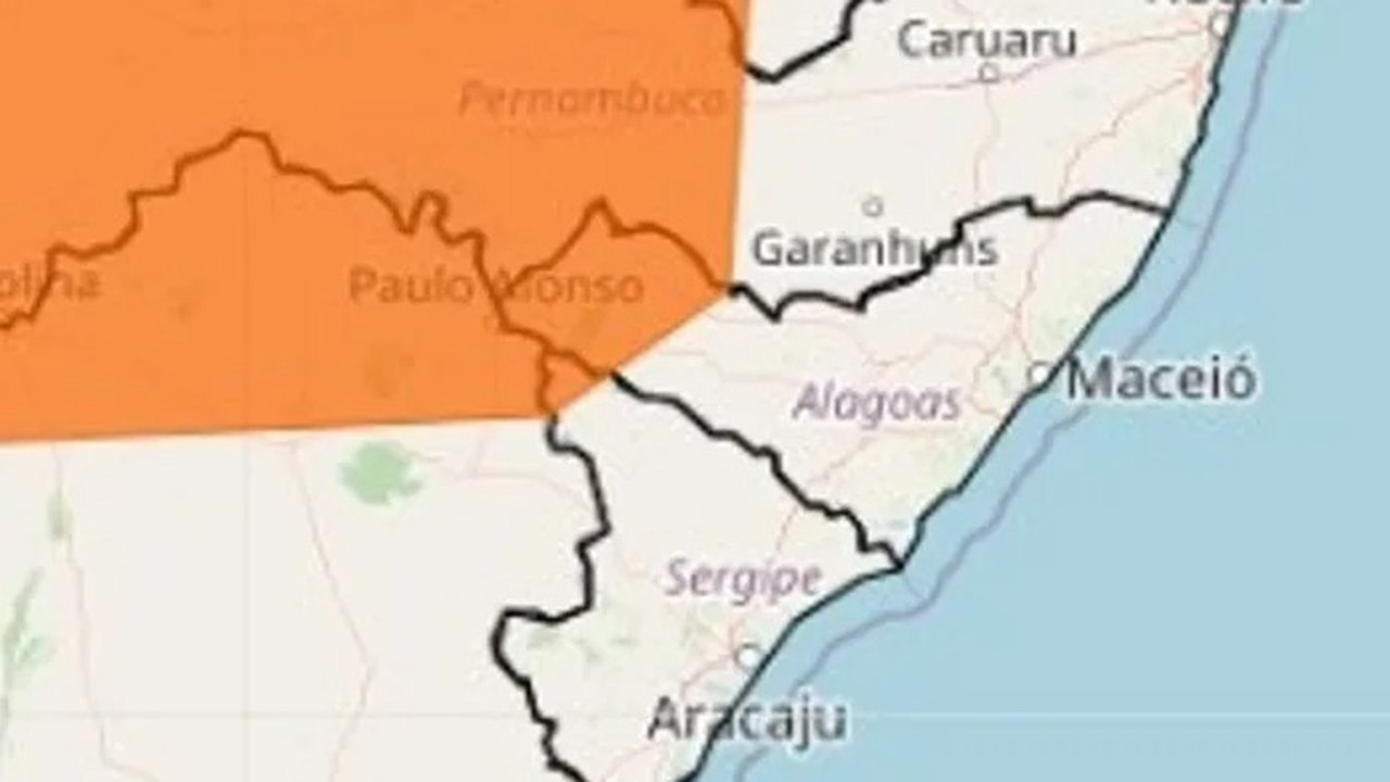 Inmet alerta para chuvas intensas em 15 municípios do Sertão de Alagoas