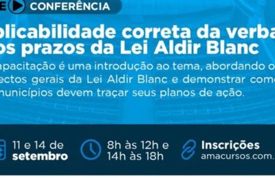 AMA realiza webinar sobre Lei Aldir Blanc Cursos