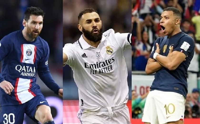 Messi, Benzema e Mbappé são os finalistas ao prêmio The Best, da Fifa