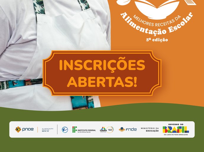 Concurso Melhores Receitas da Alimentação Escolar tem inscrições abertas até 27 de março