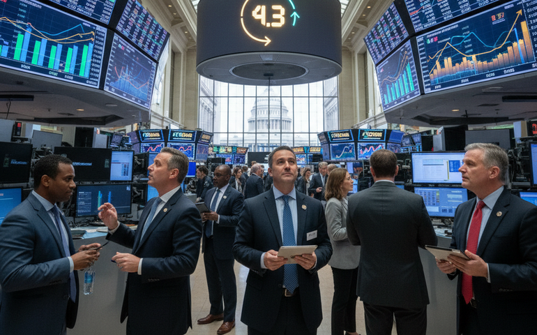 PIB dos EUA cresce 4,3% no 3º trimestre, superando expectativas