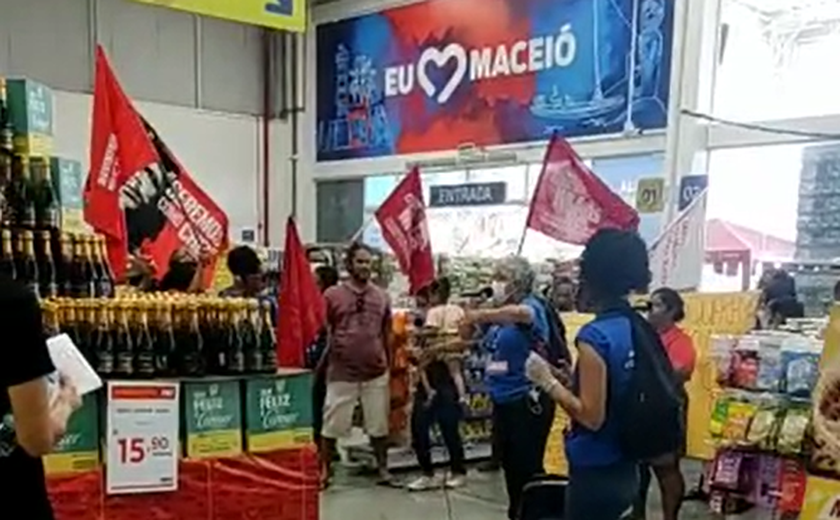 Movimento social ocupa supermercado no bairro da Serraria