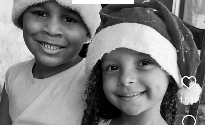 Heitor Gael e Ana Liz, morreram após serem atingidos por uma pilastra que desabou na residência