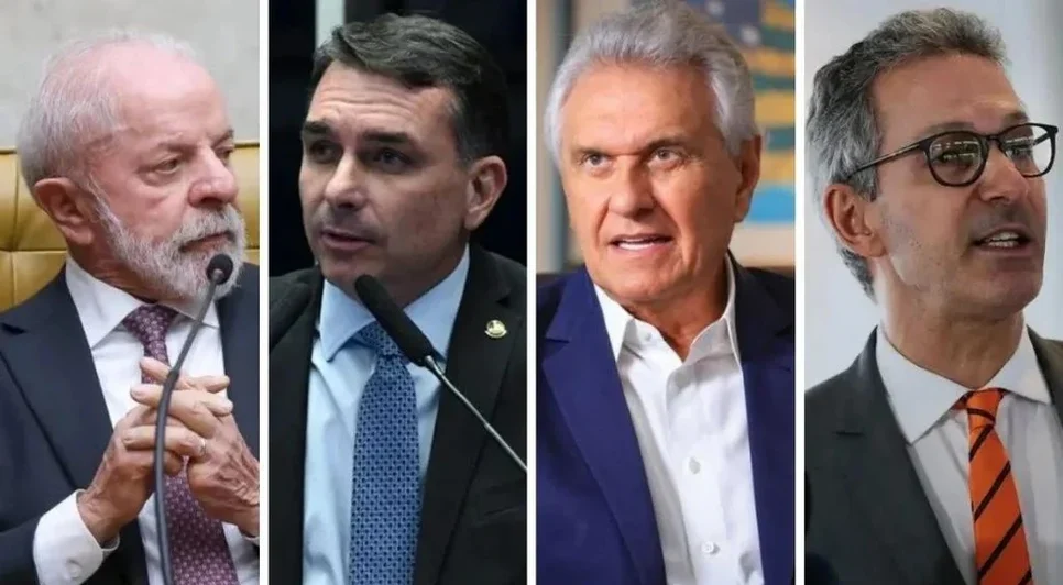 Lula, Flávio Bolsonaro, Ronaldo Caiado e Romeu Zema - Foto: Gustavo Moreno/STF, Carlos Moura/Agência Senado, Divulgação e Marcello Casal Jr/Agência Brasil