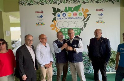 Ministro Padilha reforça papel da Funasa na COP30 em visita à Casa do Saneamento