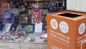 Caixa coletora de resíduos no shopping jardins