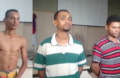 Polícia Civil apresenta trio que assassinou vigilante da Adefal