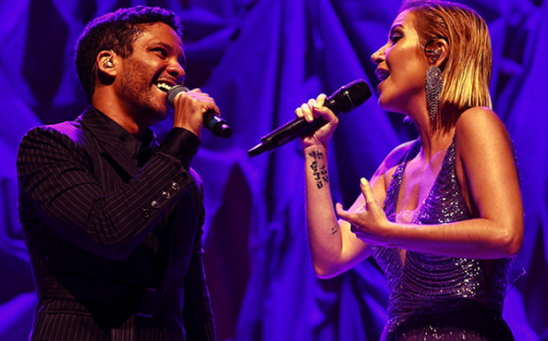 Luiza Possi em show do tenor Jean William