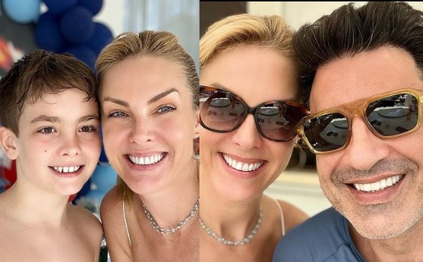 Ana Hickmann celebra aniversário de filho ao lado de Edu Guedes