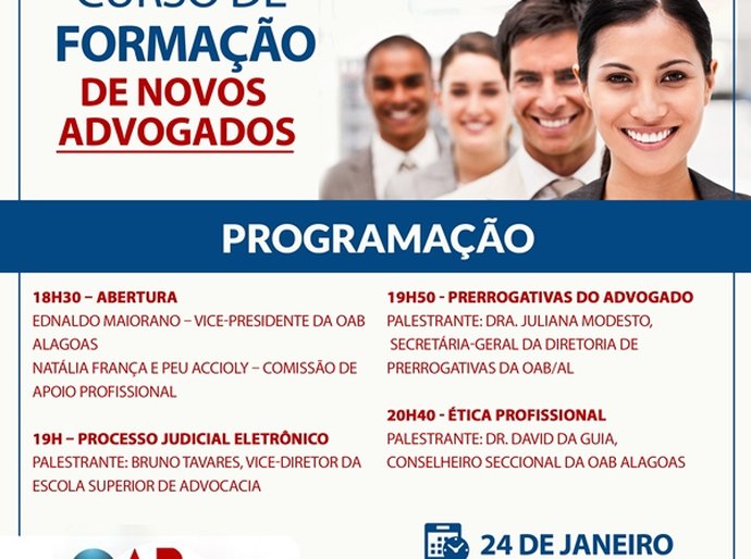 Novos advogados serão recebidos na OAB Alagoas na próxima terça-feira, 24