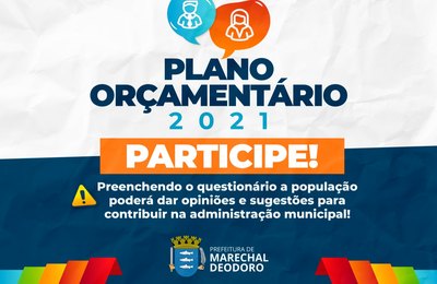 Lei Orçamentária: Prefeitura disponibiliza questionário para consulta popular
