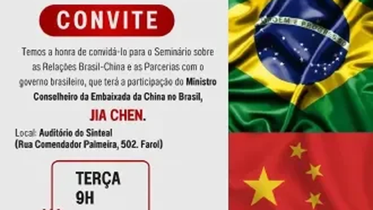 Inscrições abertas para Seminário sobre Relações Brasil-China/Cooperação