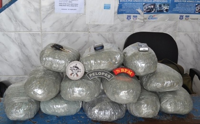 PM apreende 10kg de maconha com menor em Santana do Ipanema